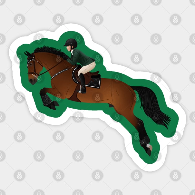 Bay Show Jumper - Equine Rampaige Sticker by Equine Rampaige